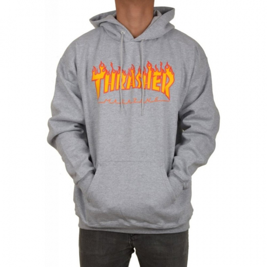Thrasher Flame heather grey Hooded