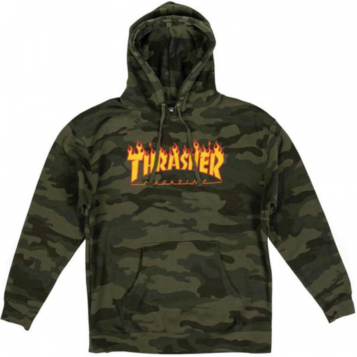 Thrasher Flame forest camo Sudadera con capucha