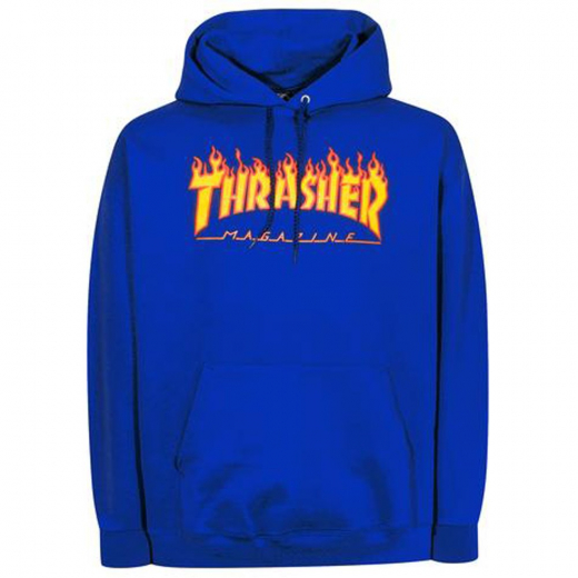 Thrasher Flame royal blue Sudadera con capucha