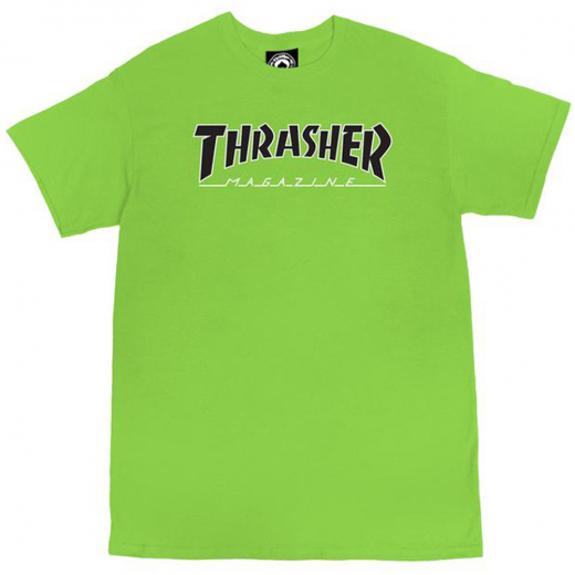 Thrasher Outlined lime black Camiseta