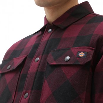 Dickies Lined Sacramento maroon Camisa