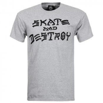 Thrasher Skate & Destroy grey mottled T-Shirt