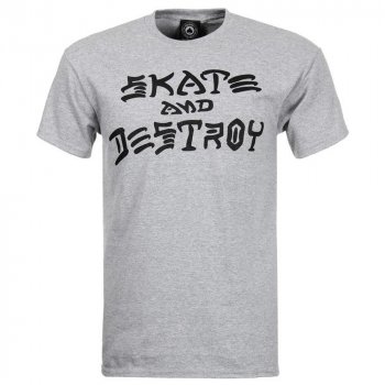 Thrasher Skate & Destroy grey mottled T-Shirt