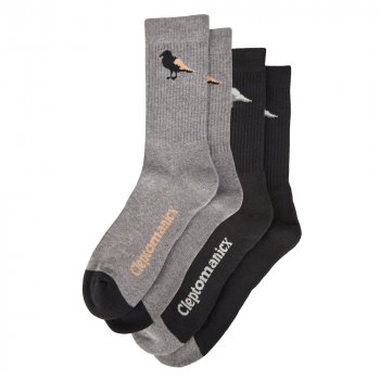 Cleptomanicx Gull heather grey/blue 2er Pack Socken
