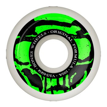 Bones 100s OG Mummy Skulls V5 Sidecut white/green 54mm Rollen
