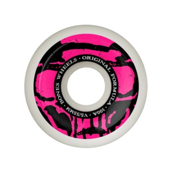 Bones 100s OG Mummy Skulls V5 Sidecut white/pink 55mm Rollen