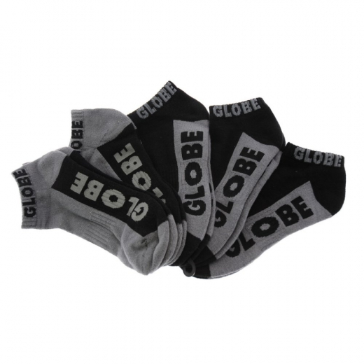 Globe New Tradie black/grey 5 Pares de Calcetines Tobilleros