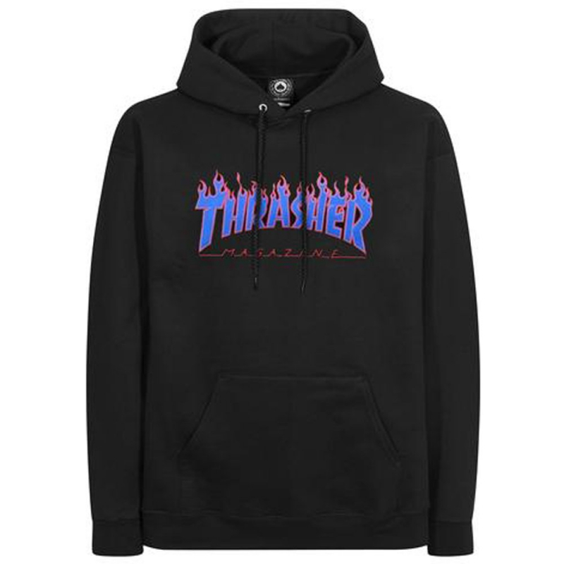 Thrasher Flame black/blue Sudadera capucha