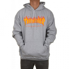 Thrasher Flame heather grey Sudadera con capucha