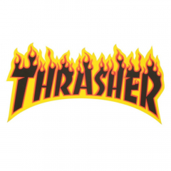Thrasher Flame Medium black Sticker