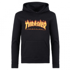 Thrasher Flame black Kids Niños Sudadera con capucha