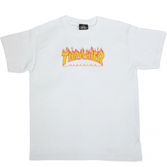 Thrasher Flame white Kids T-Shirt