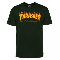 Thrasher Flame forest green Camiseta