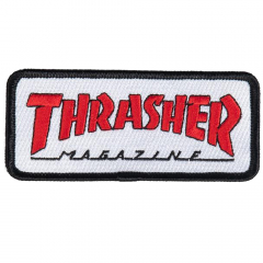 Thrasher Logo Outlined white/red Patch