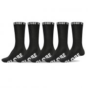 Globe Black Out Pack of 5 Socks