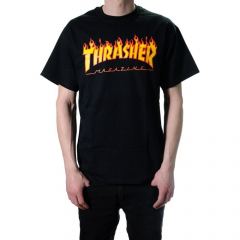 Thrasher Flame black Camiseta