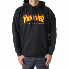 Thrasher Flame black Hooded